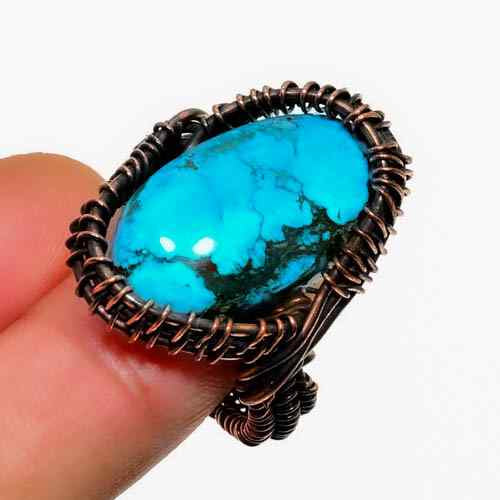 Ember’s Touch – Turquoise Copper Ring