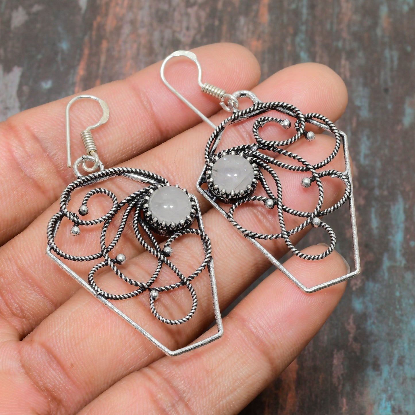 Luna’s Embrace – Sterling Silver Moonstone Earrings