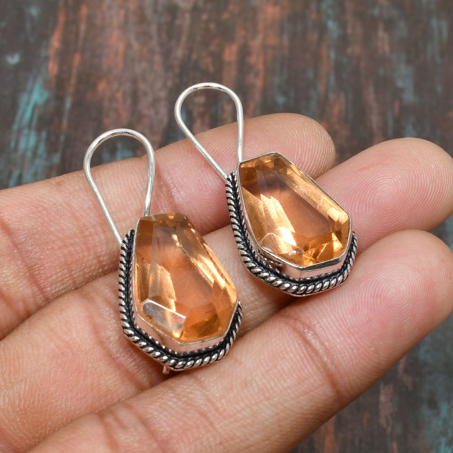 Solar Radiance – Citrine & Sterling Silver Drop Earrings