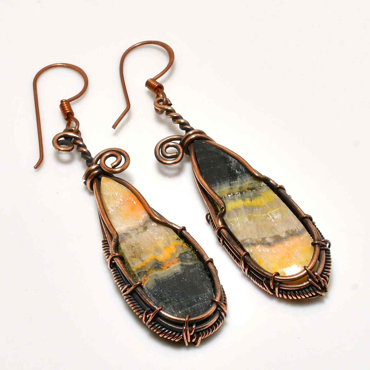 Mystic Dream – Ocean Jasper Copper Earrings
