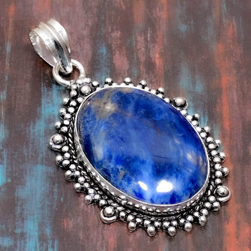 Sapphire Serenity – Lapis Lazuli & Sterling Silver Pendant