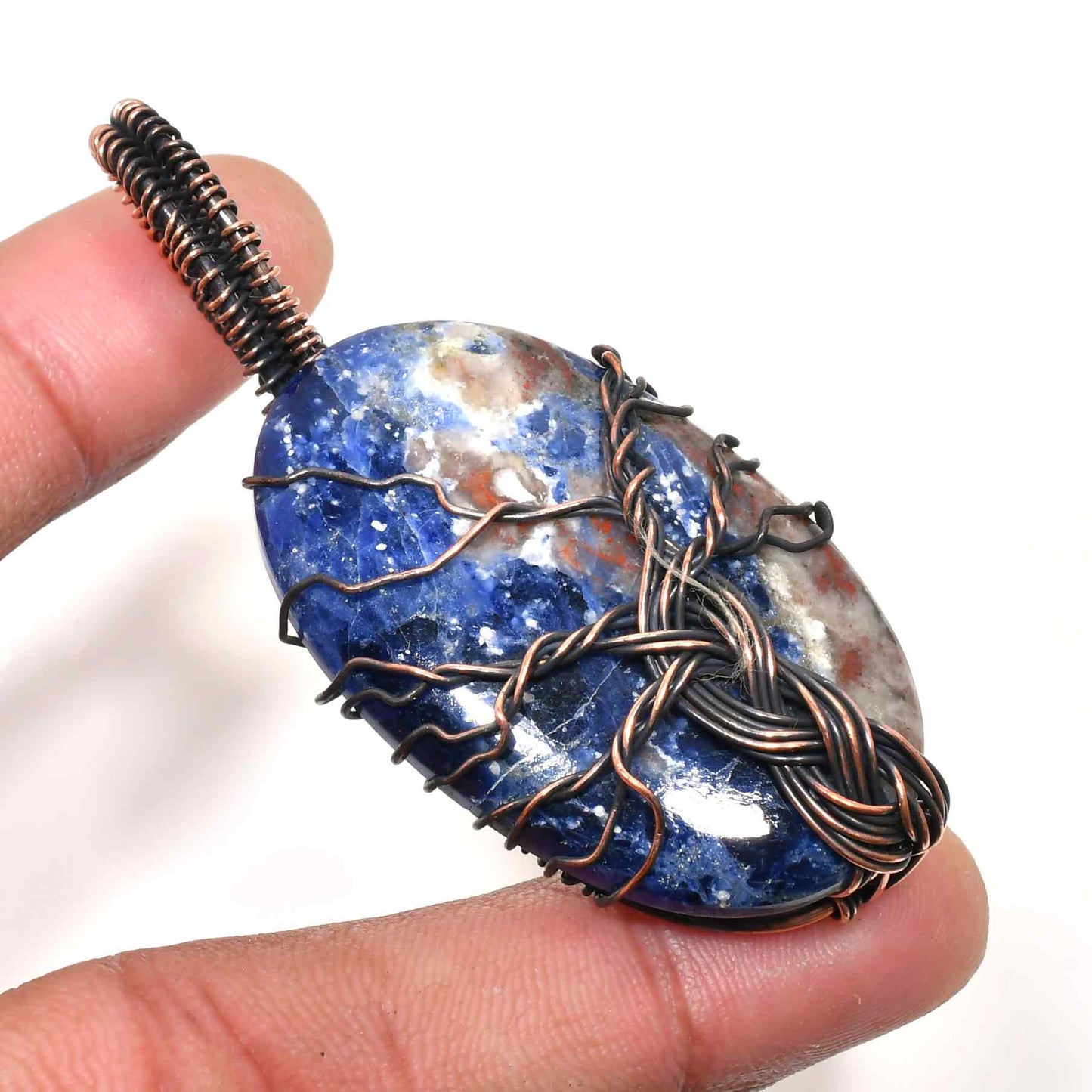 Inner Truth – Copper-Wrapped Sodalite Pendant