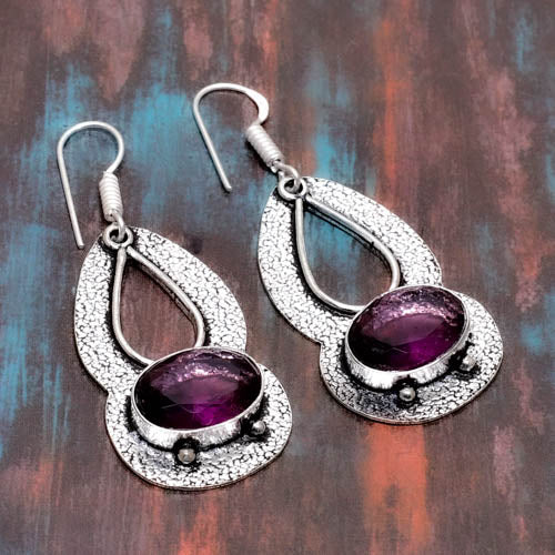 Selene’s Serenity – Amethyst Silver Earrings