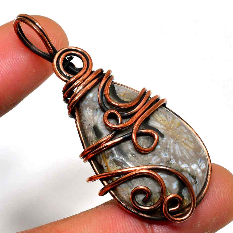 Gaia’s Harmony – Copper Wrapped Gemstone Pendant