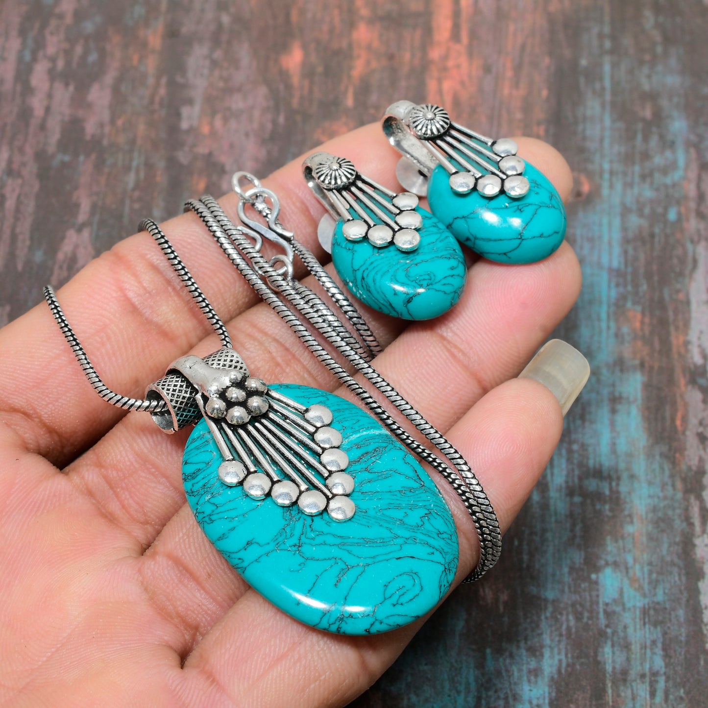 Ocean Serenity – Turquoise & Silver Jewelry Set