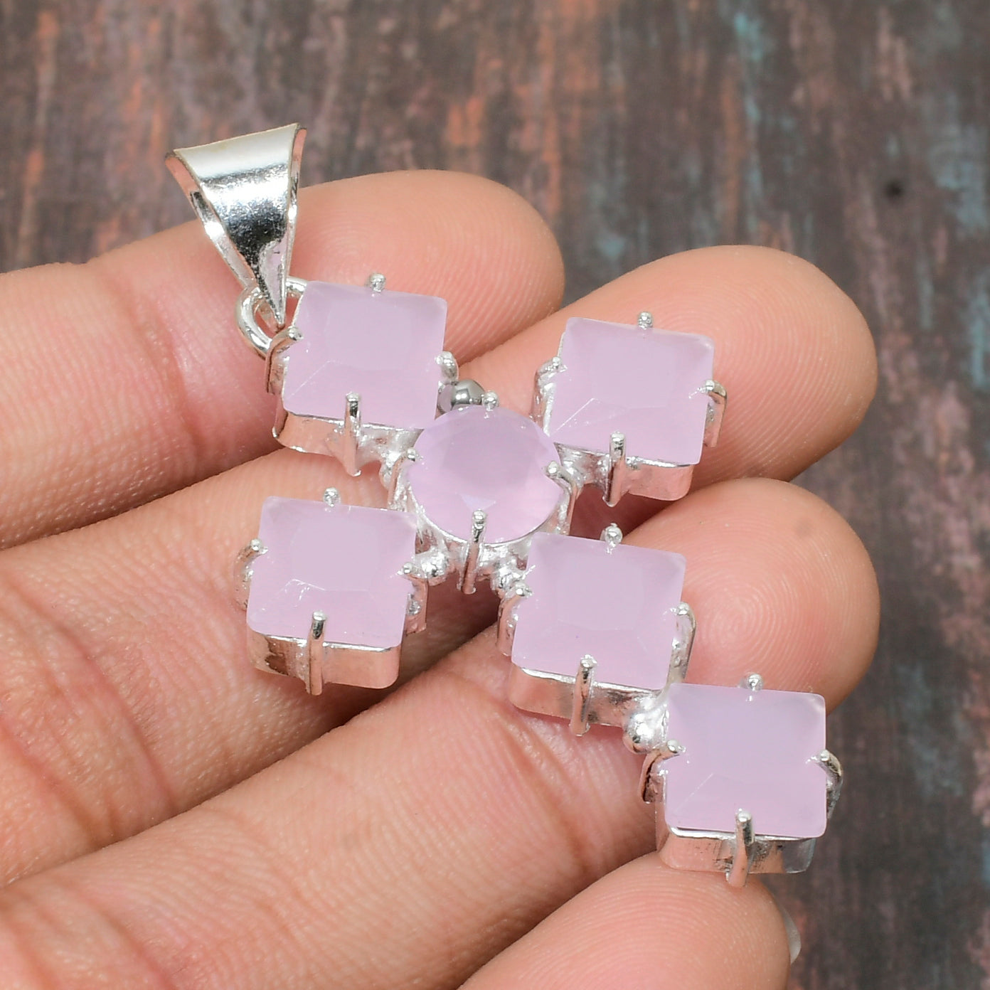 Serenity’s Embrace – Rose Quartz & Sterling Silver Pendant