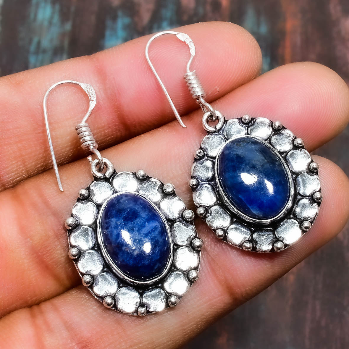 Tranquil Tide – Sodalite Silver Drop Earrings