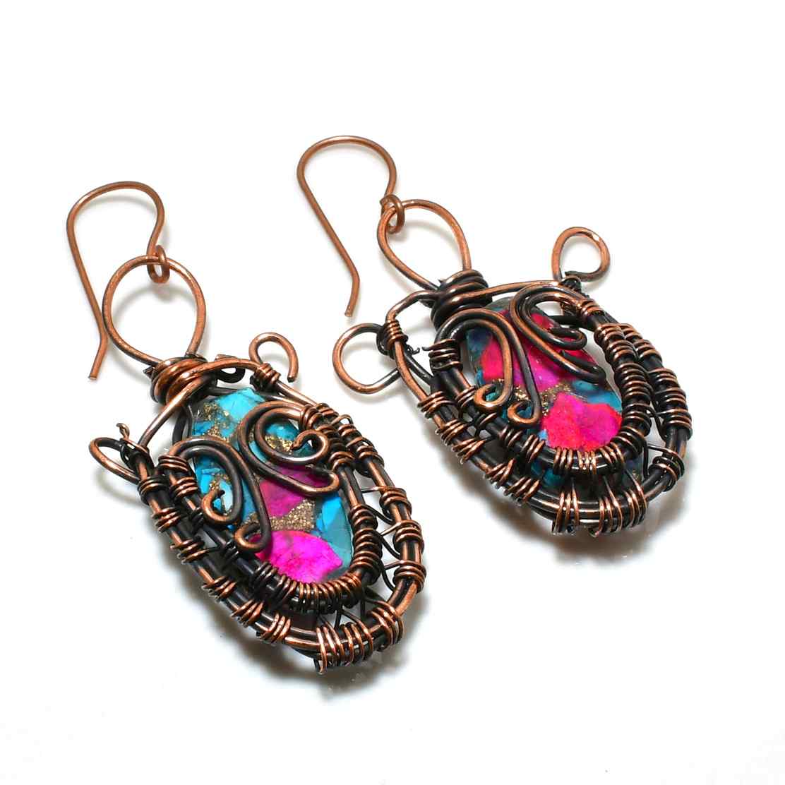 Luna’s Harmony – Copper Agate Earrings