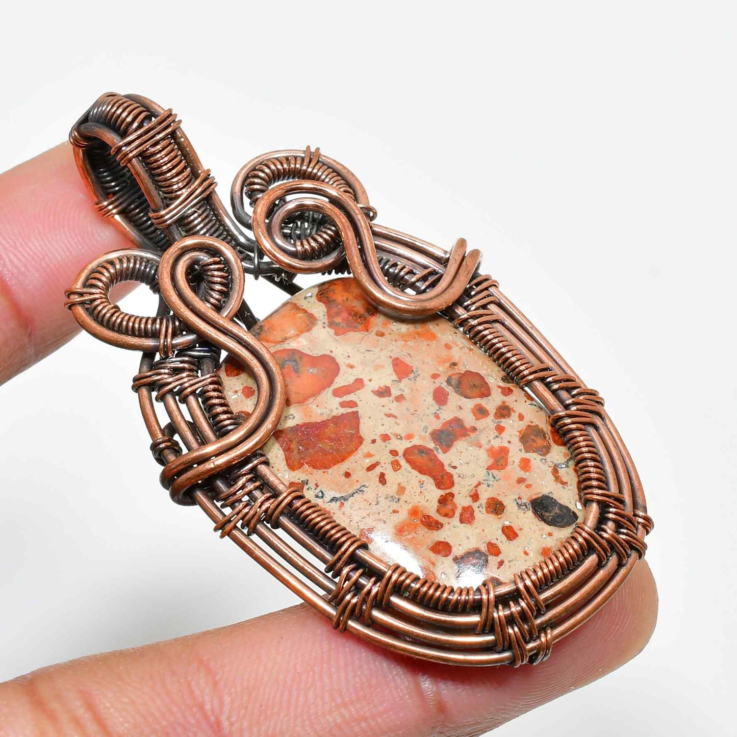 Gaia’s Embrace – Jasper & Oxidized Copper Pendant