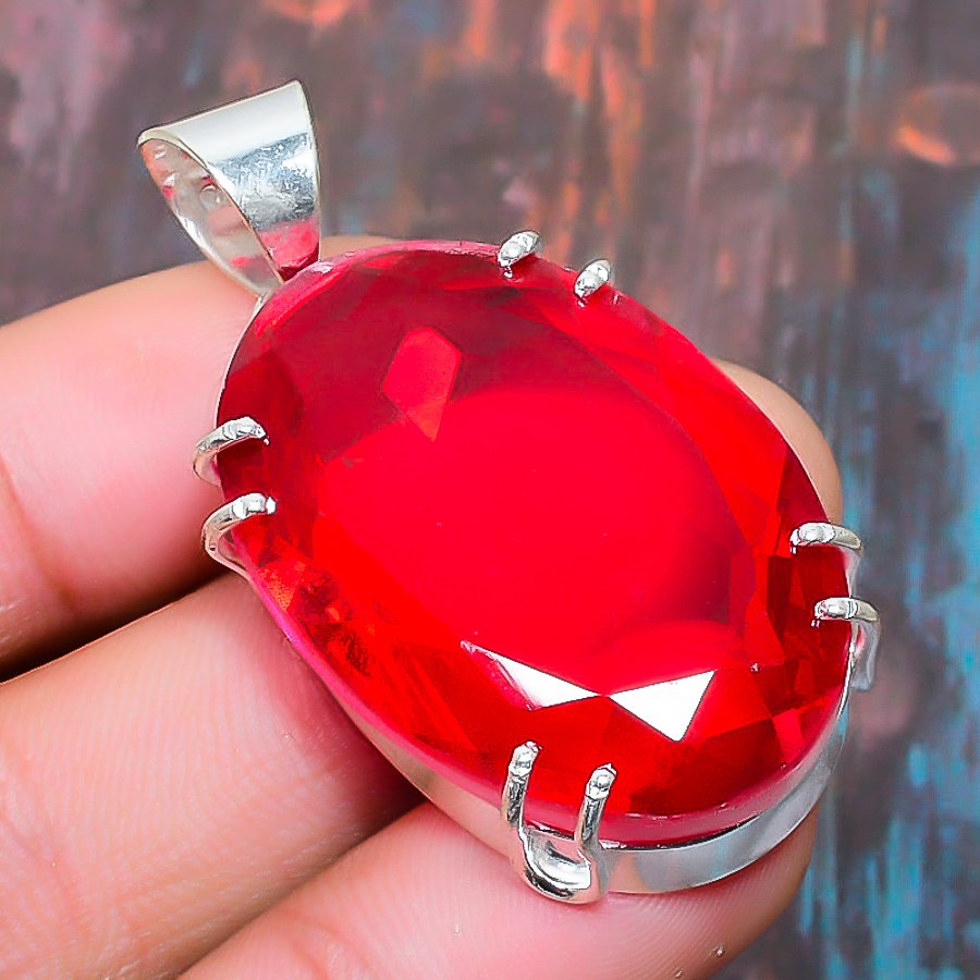 Ember’s Flame – Sterling Silver Ruby Pendant