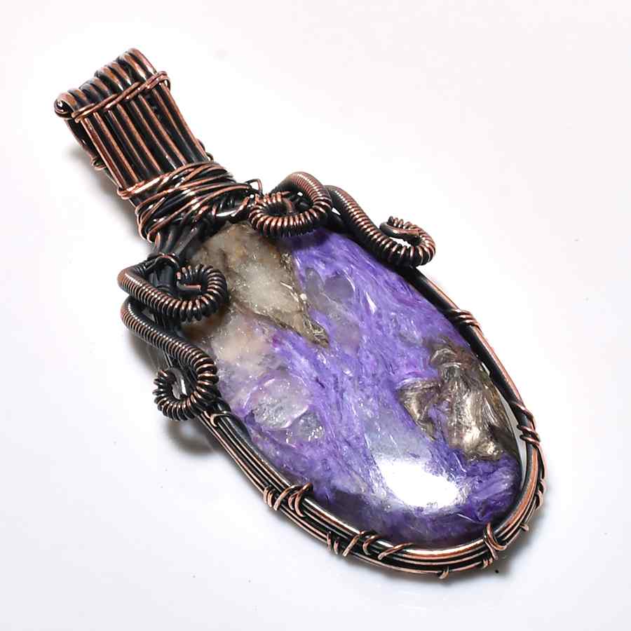 Ezra’s Veil – Handcrafted Amethyst Copper Pendant