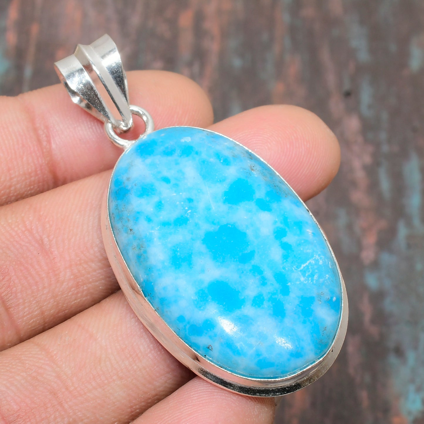 Ocean Whisper – Larimar Sterling Silver Pendant