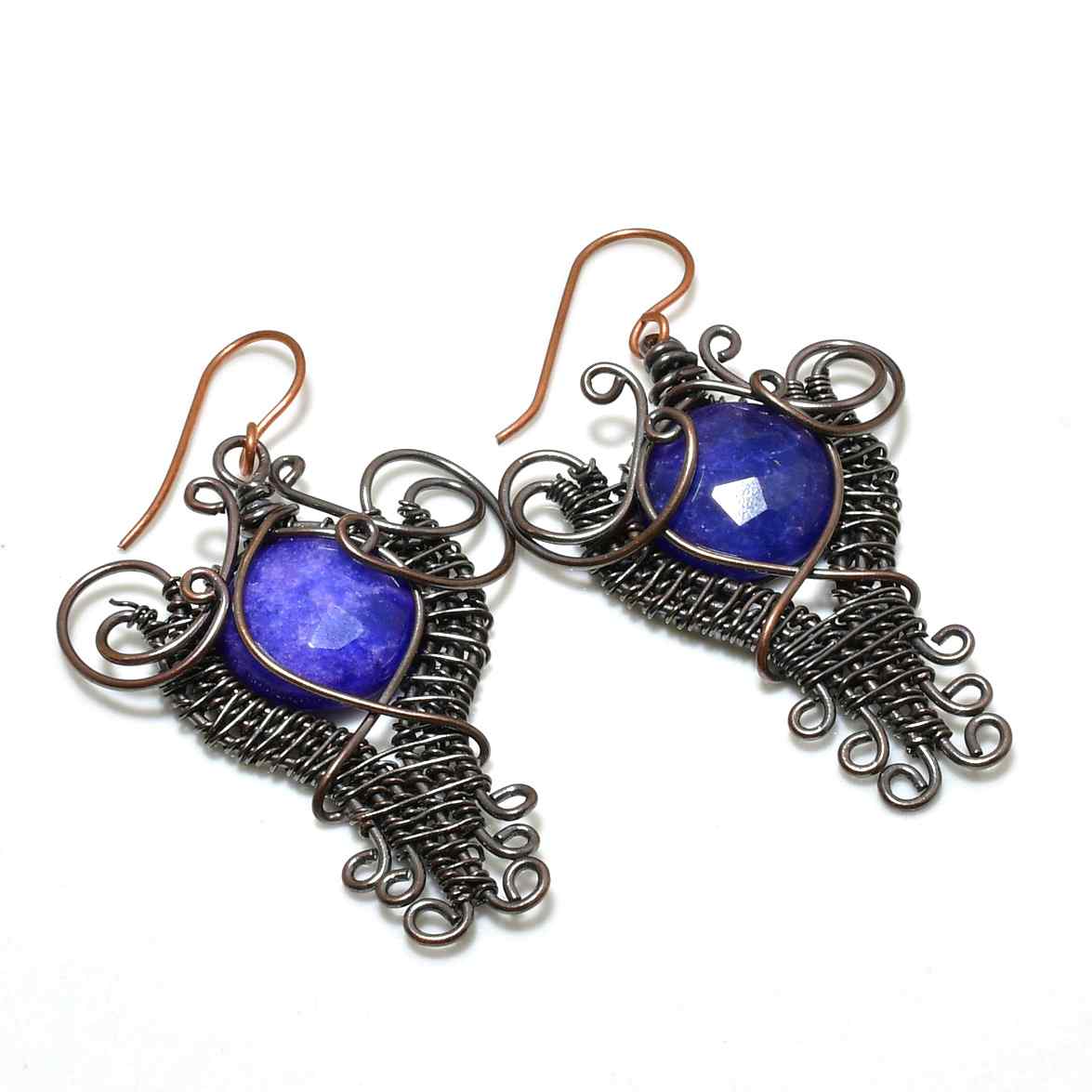 Arcane Depths – Lapis Lazuli Copper Earrings