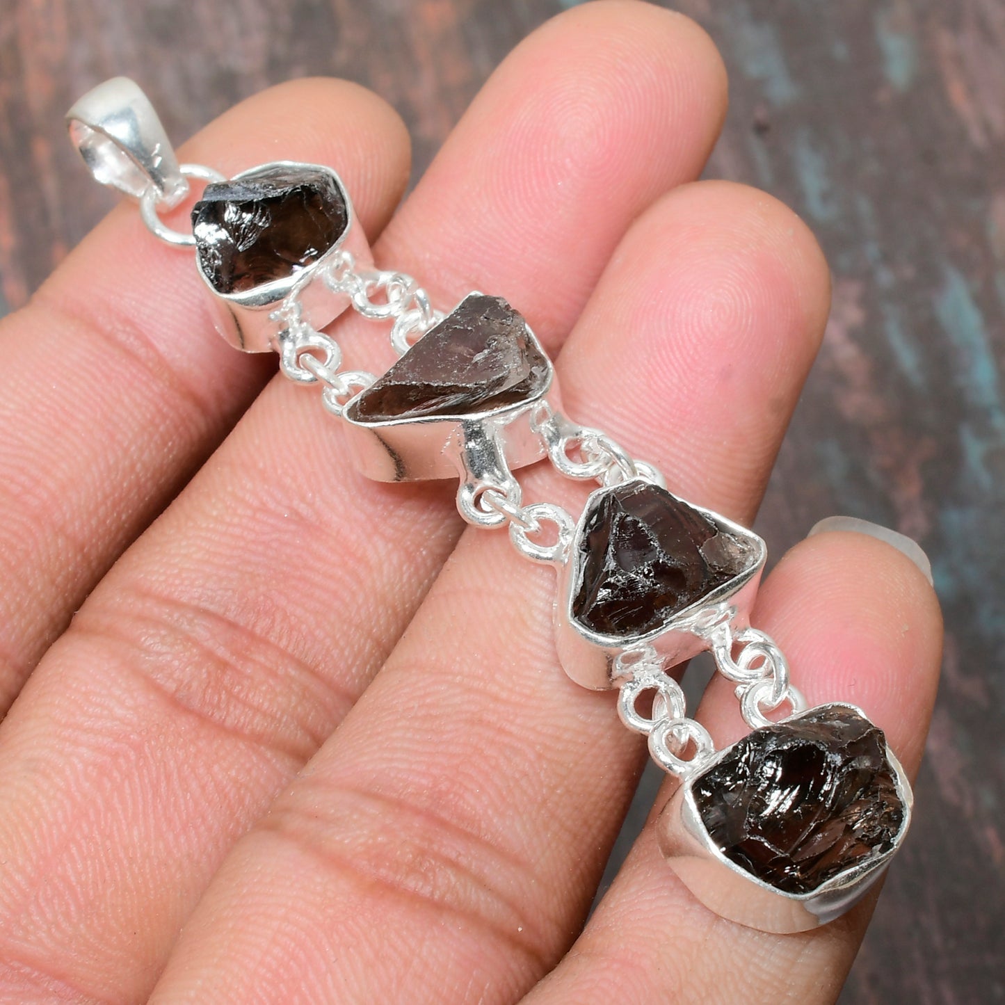 Terra’s Embrace – Chocolate Tourmaline Sterling Silver Pendant