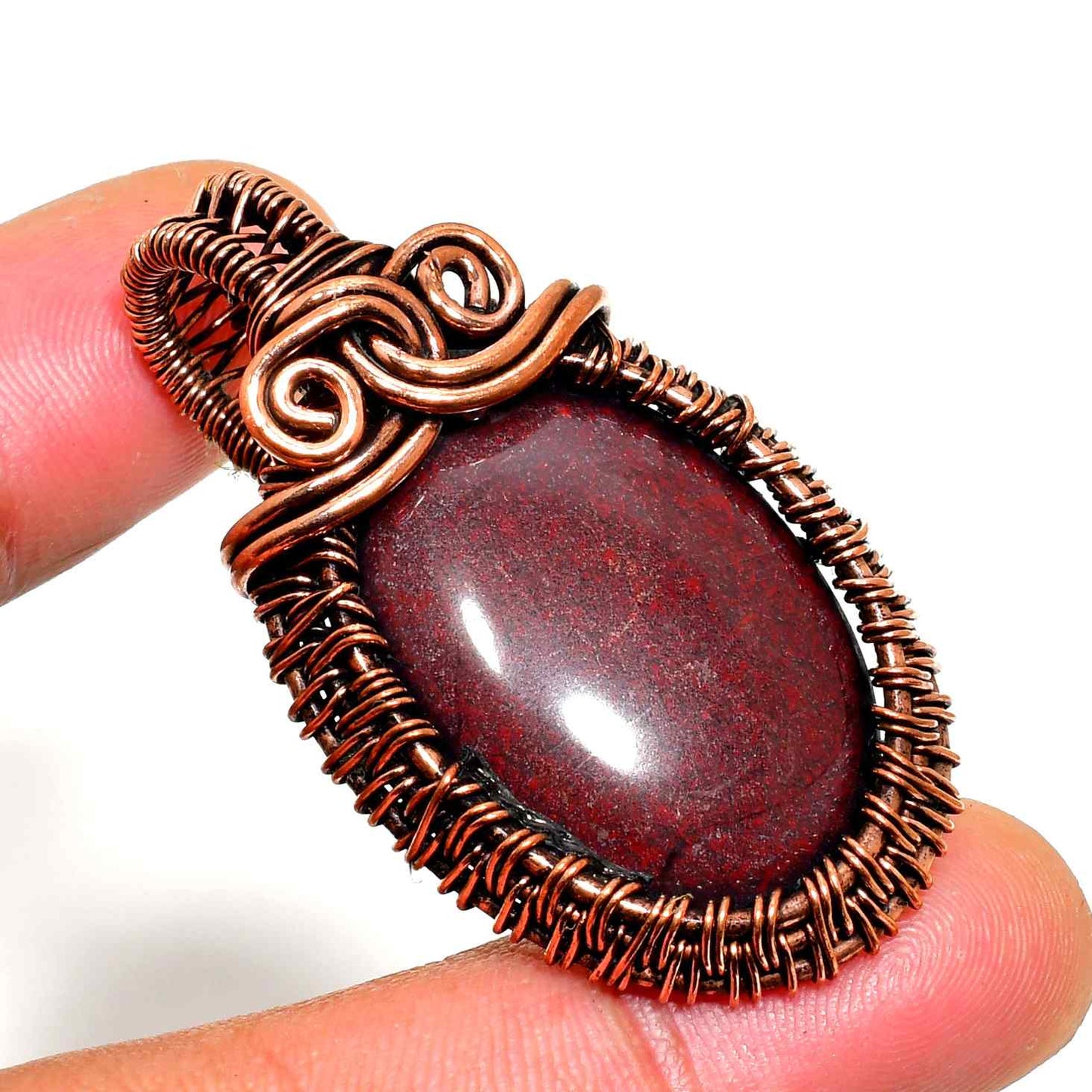 Gaia’s Embrace – Jasper Copper Pendant