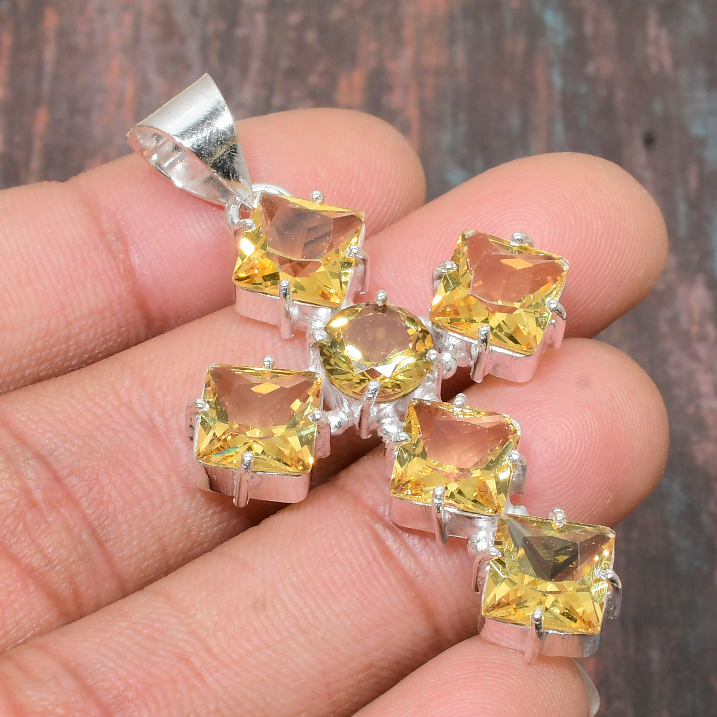 Golden Blossom – Citrine & Sterling Silver Pendant