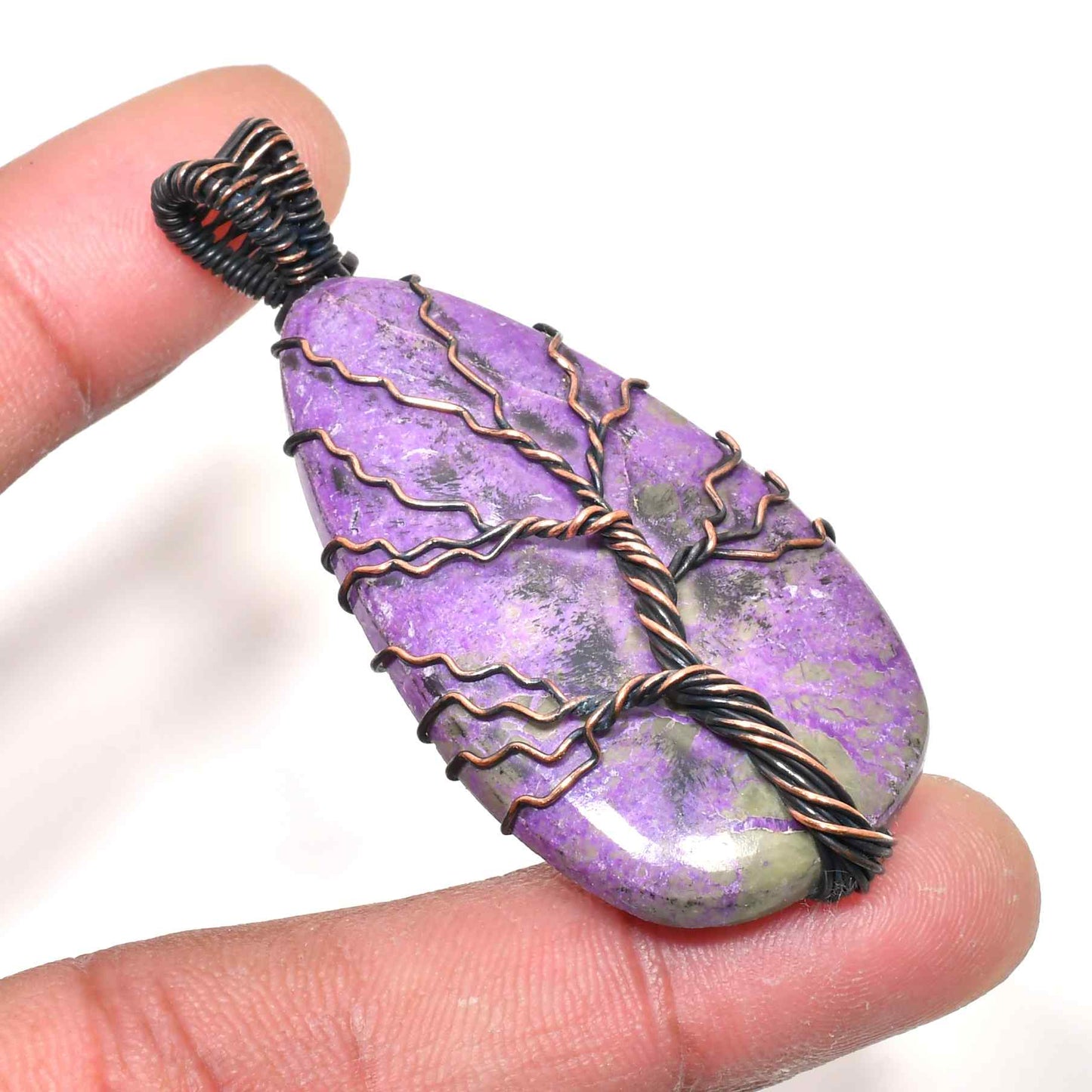 Mystic Arbor – Amethyst Copper Tree Pendant