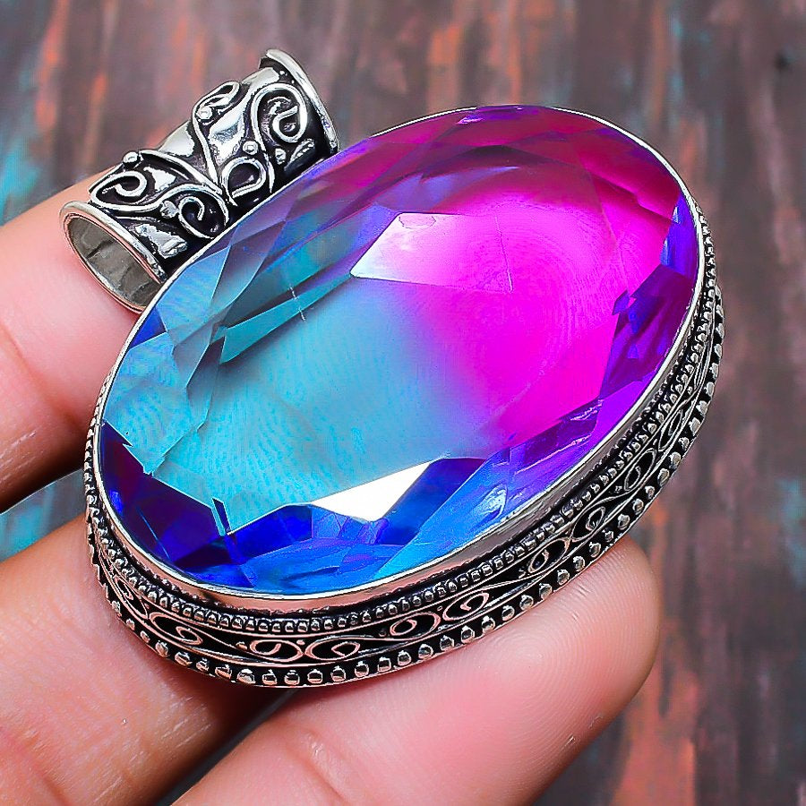 Radiant Cascade – Blue & Purple Crystal Pendant