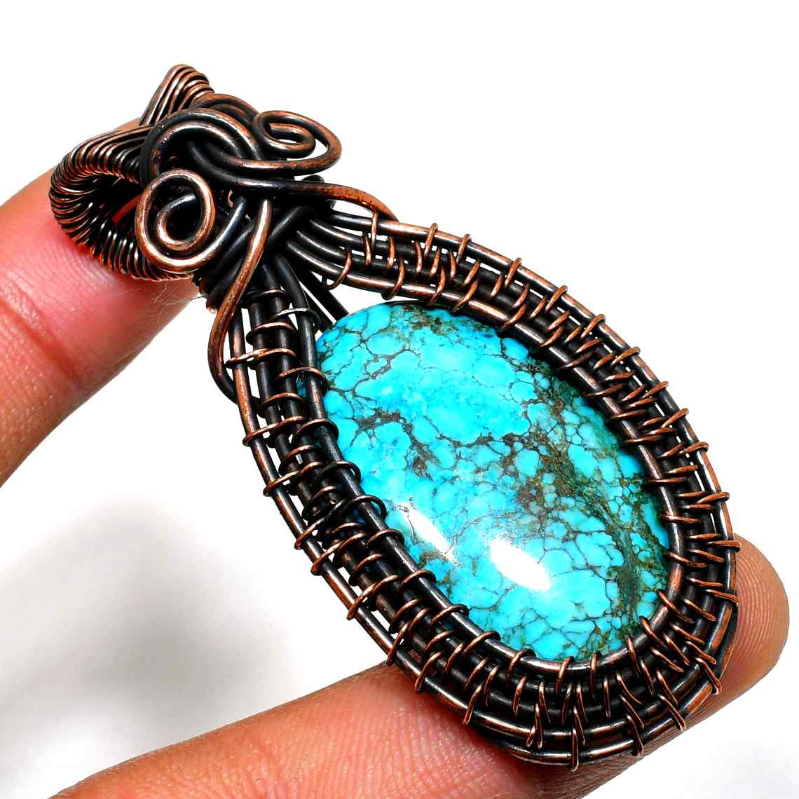 Serenity’s Flow – Turquoise Copper Pendant