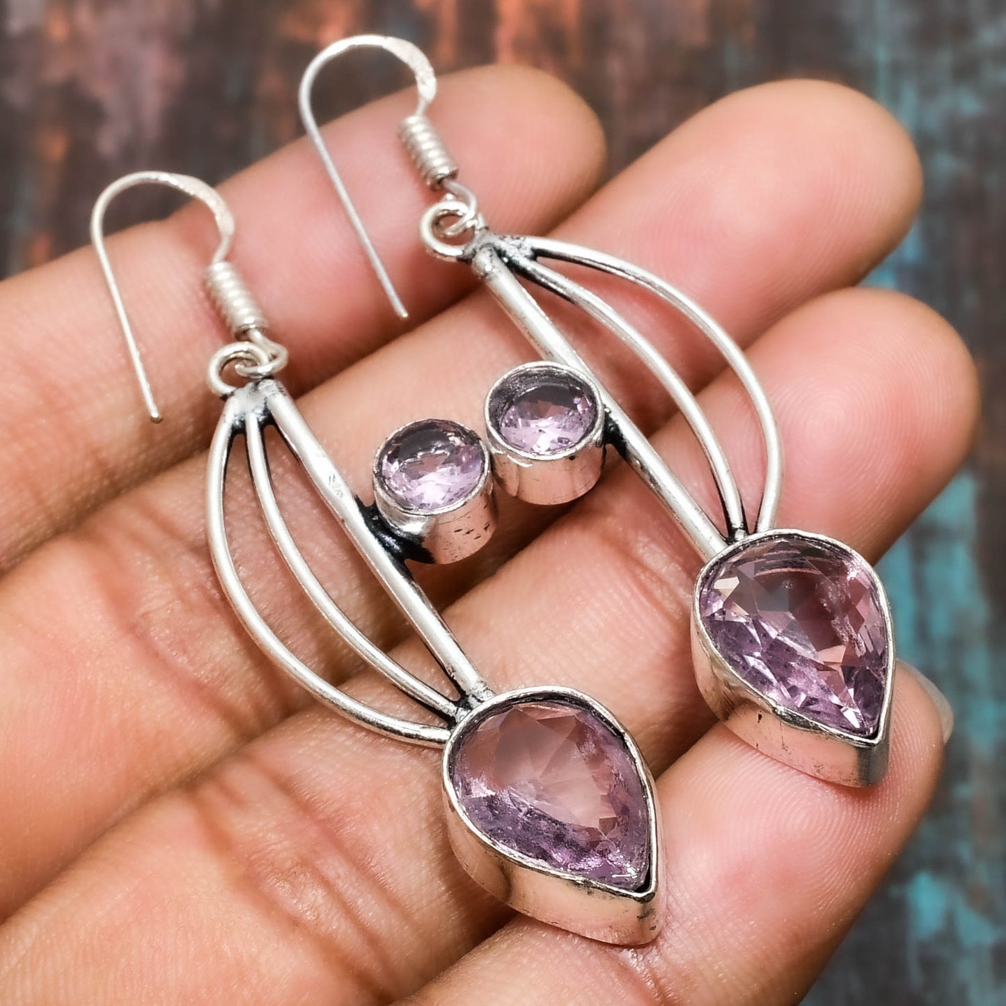 Serene Alignment – Amethyst Sterling Silver Earrings