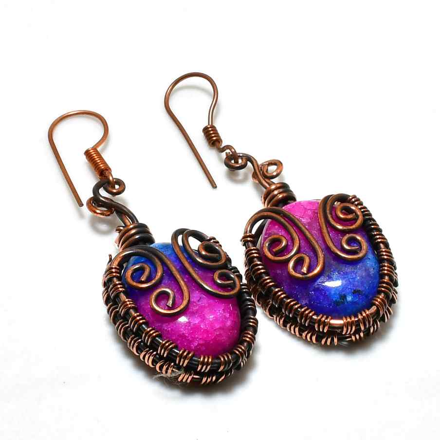 Serenity’s Embrace – Agate & Copper Earrings