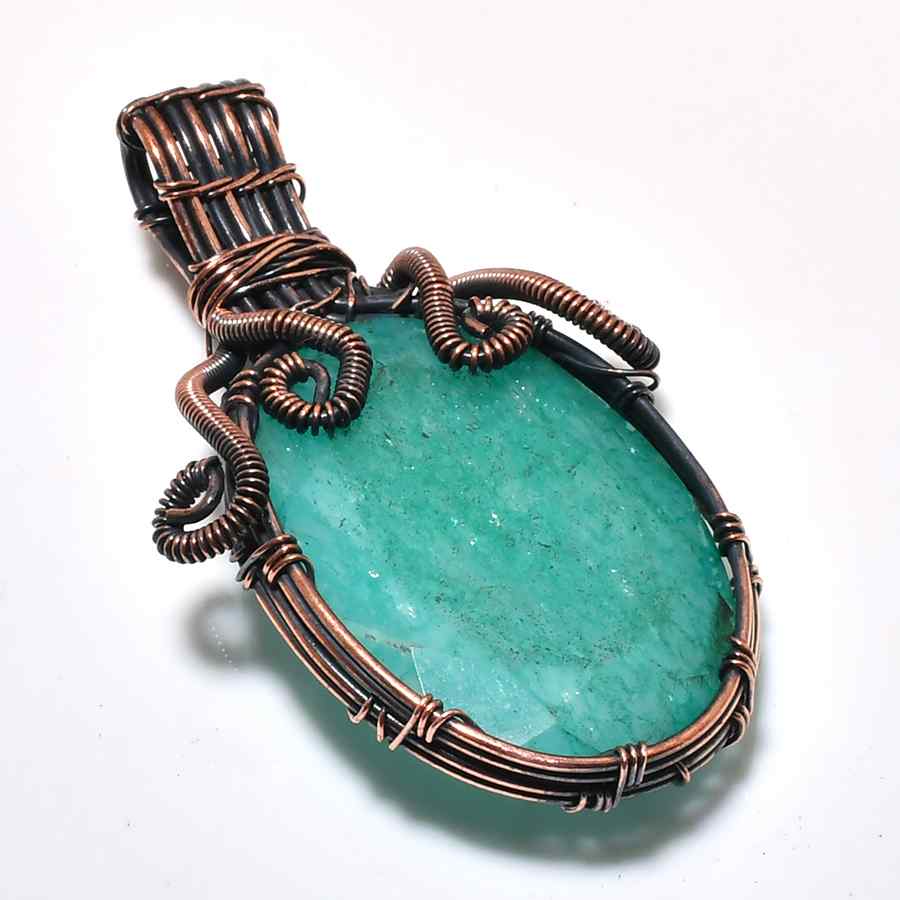 Serenity’s Embrace – Amazonite Copper Pendant