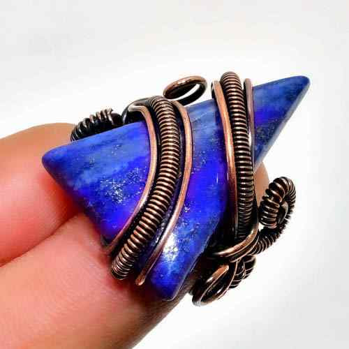 Lapis Luxuria – Copper-Wire Lapis Lazuli Pendant