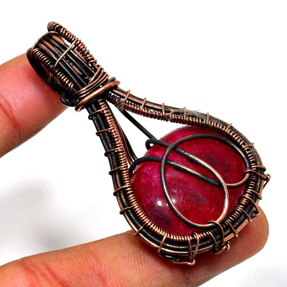 Ember’s Heart – Ruby Copper Pendant