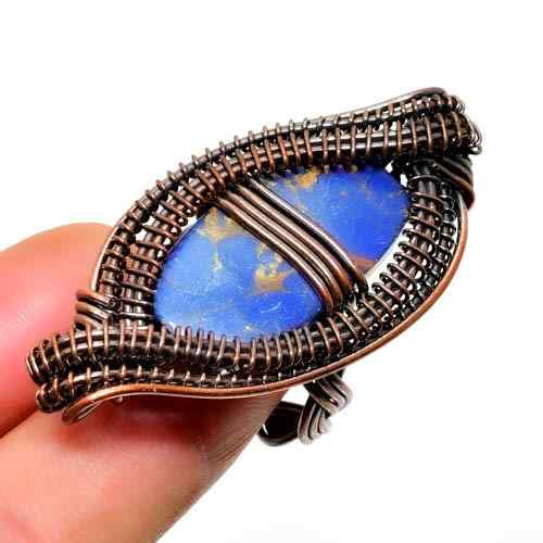 Tranquil Tides – Blue Opal Copper Ring