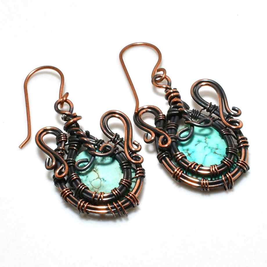 Ayla’s Whisper – Turquoise Copper Earrings