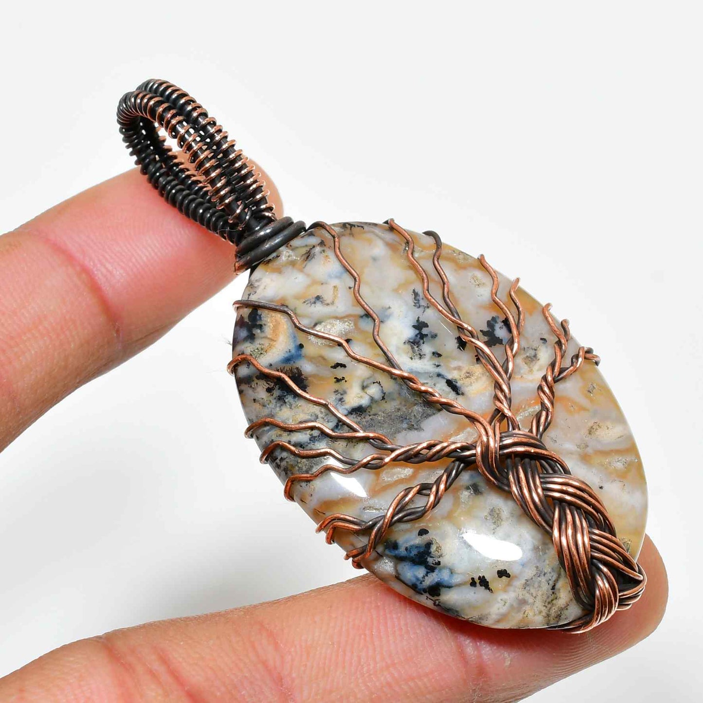 Gaia’s Harmony – Jasper Copper Tree of Life Pendant