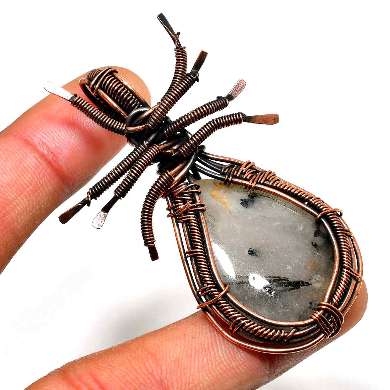 Ezra’s Veil – Natural Stone Copper Pendant