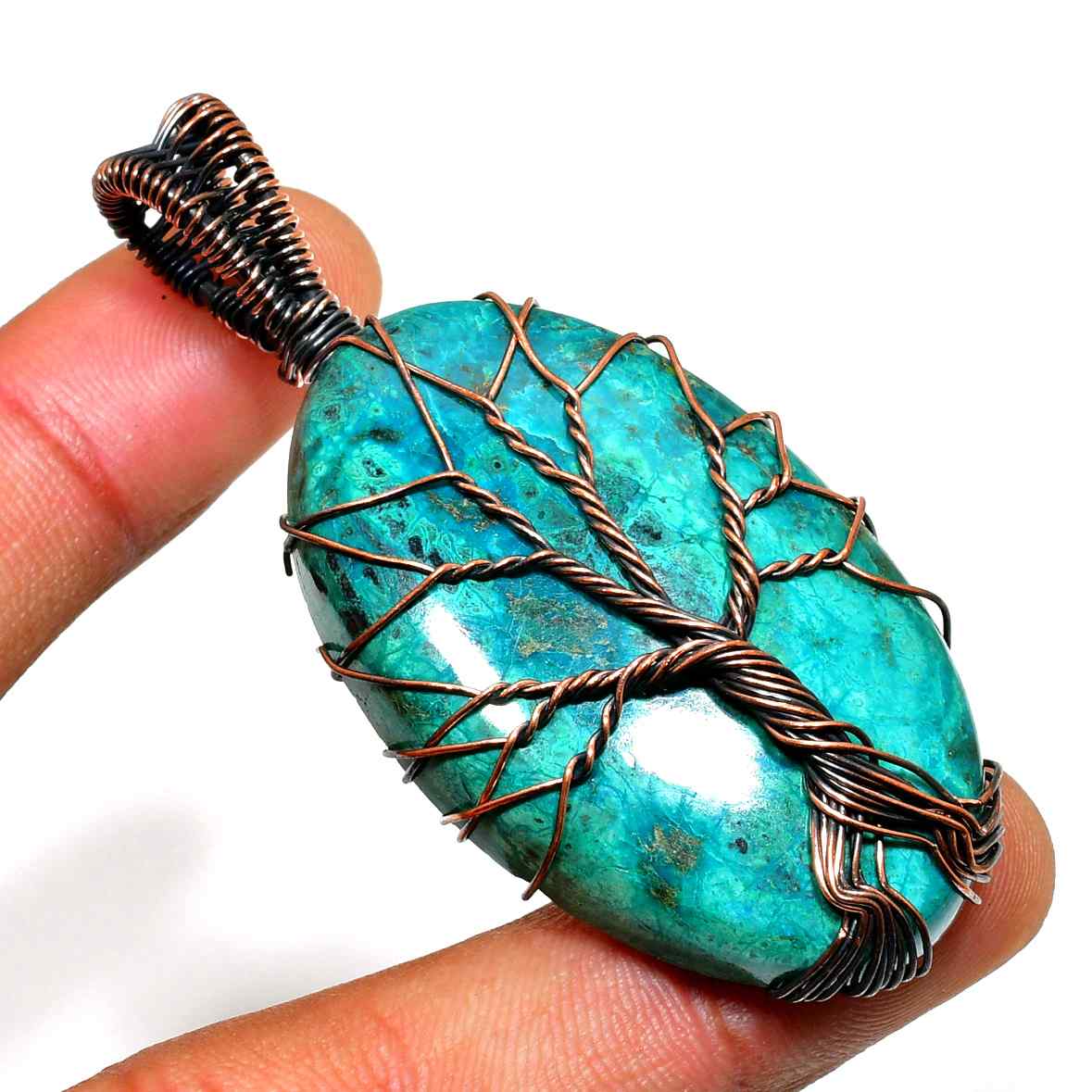Cosmic Arbor – Turquoise Copper Pendant