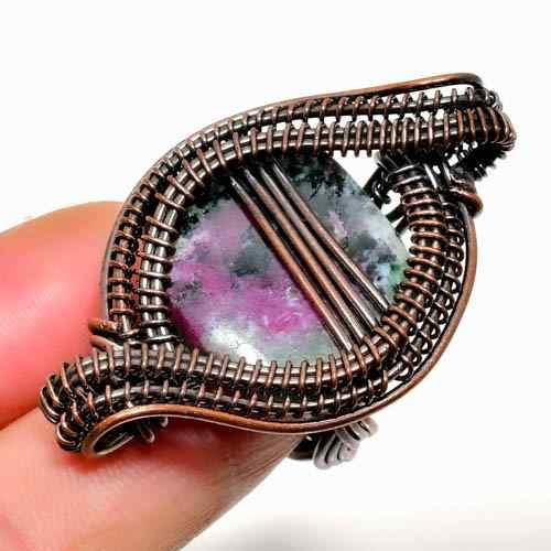 Ezra’s Veil – Amethyst & Oxidized Copper Pendant