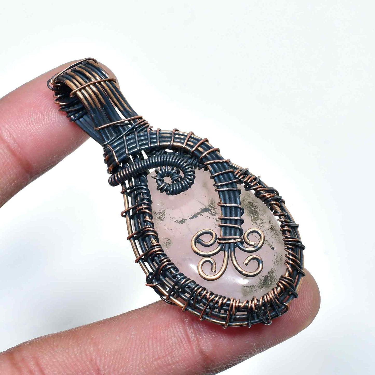 Serenity’s Heart – Rose Quartz Copper Pendant