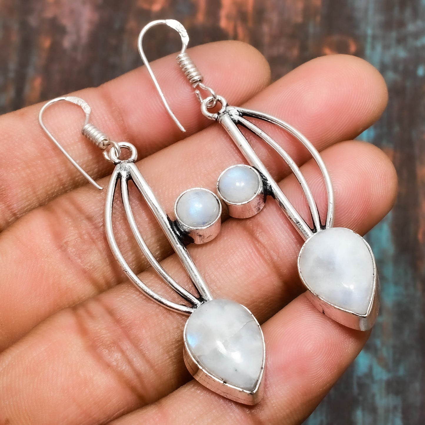 Moonlit Dreams – Sterling Silver Moonstone Earrings