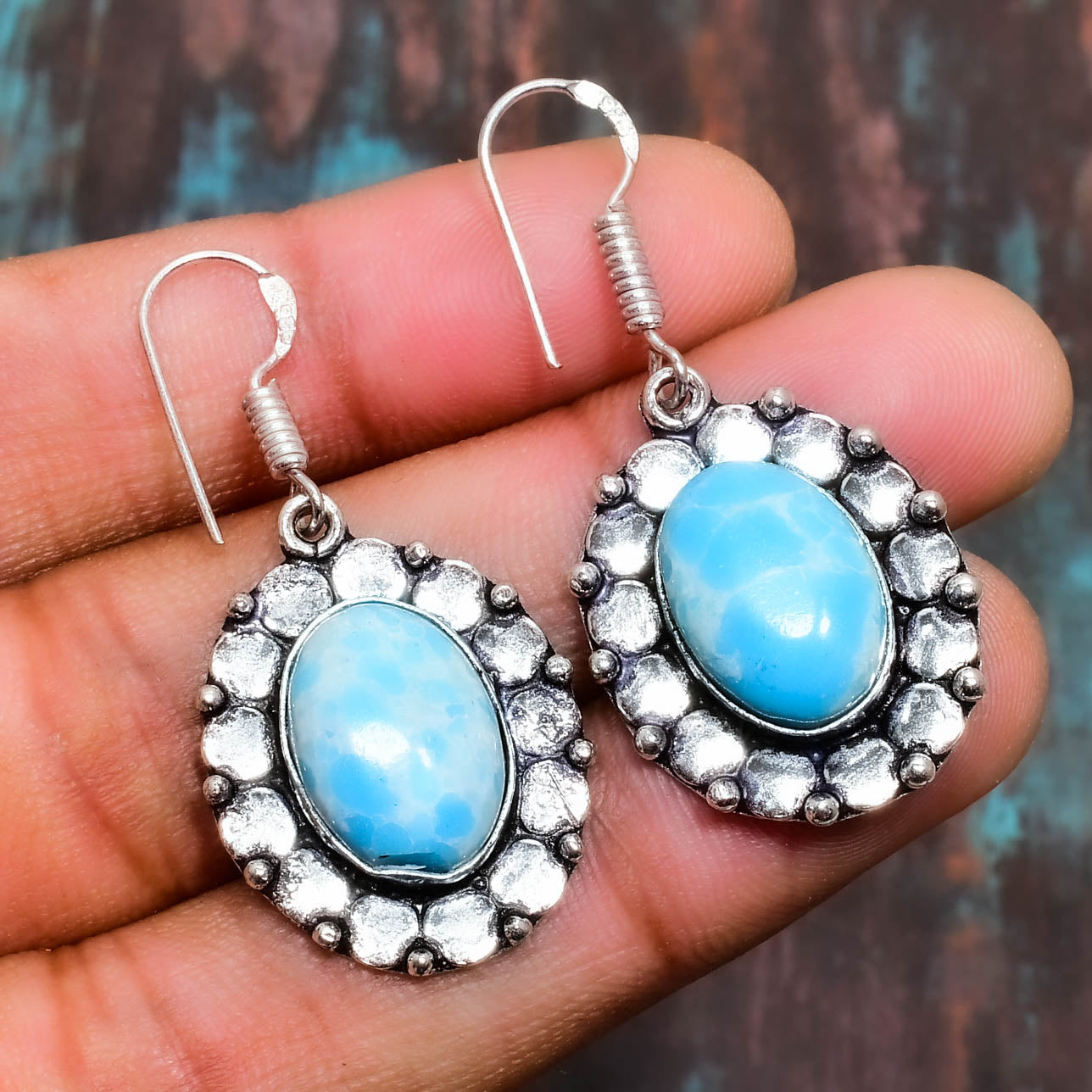 Laguna Bliss – Larimar Sterling Silver Earrings
