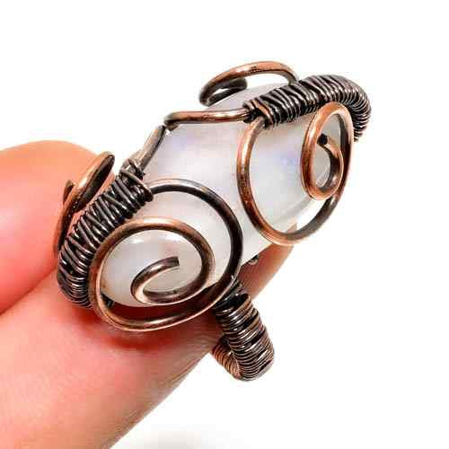 Ezra’s Veil – Moonstone Copper Ring