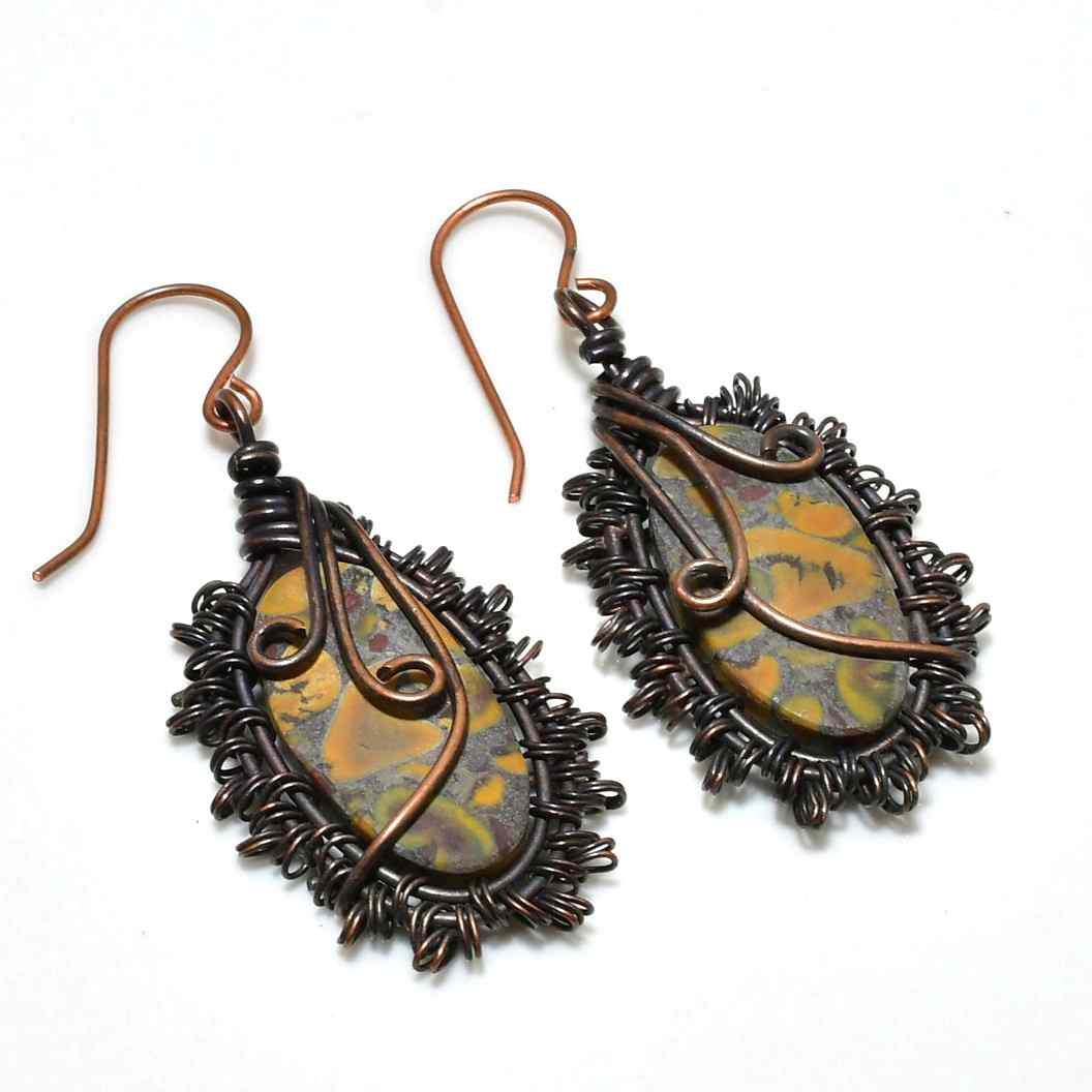 Gaia’s Embrace – Jasper Copper Earrings