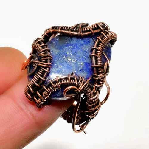 Azure’s Embrace – Lapis Lazuli Copper Pendant