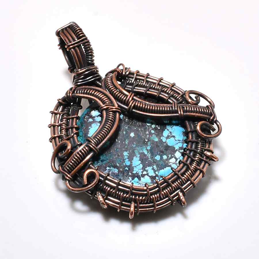 Ocean’s Embrace – Turquoise & Copper Pendant