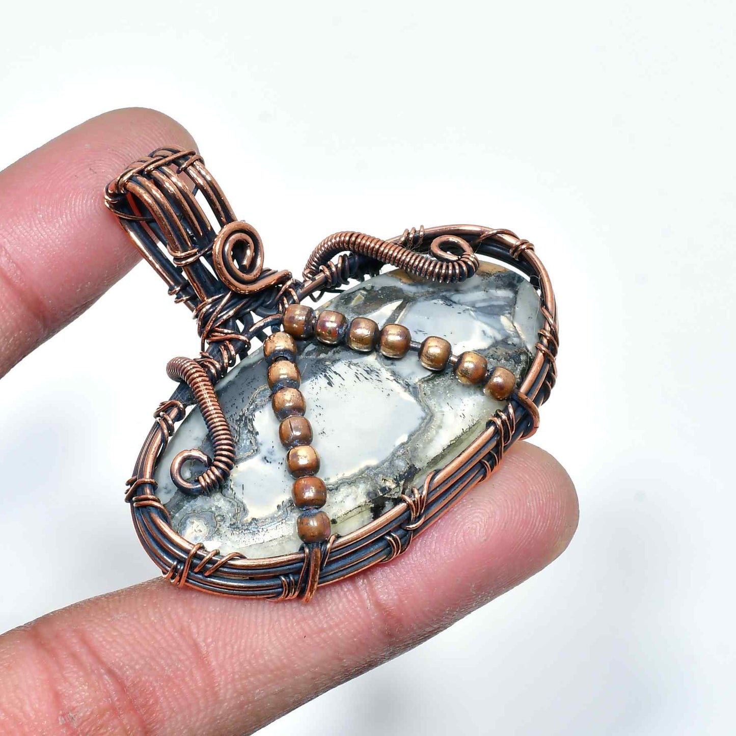 Serenity’s Embrace – Agate & Copper Pendant
