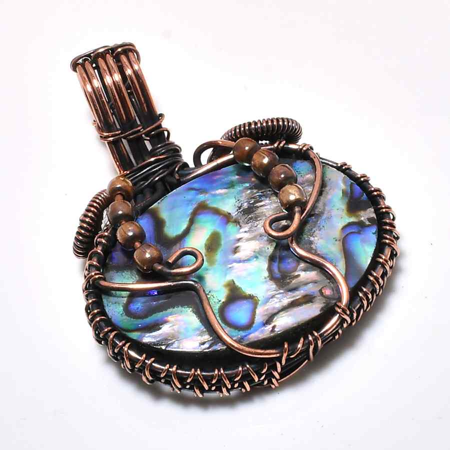 Mariner’s Glow – Abalone Copper Pendant
