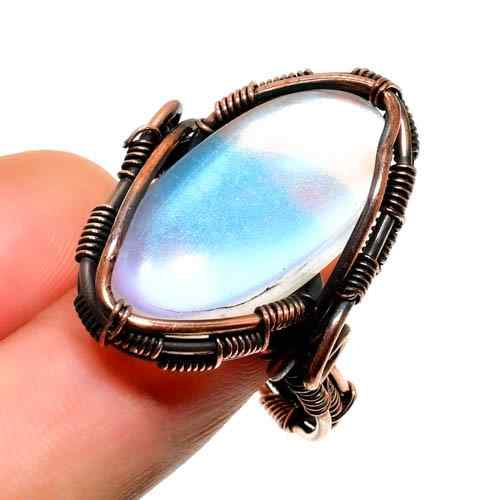 Moonlit Dream – Oxidized Copper Moonstone Ring