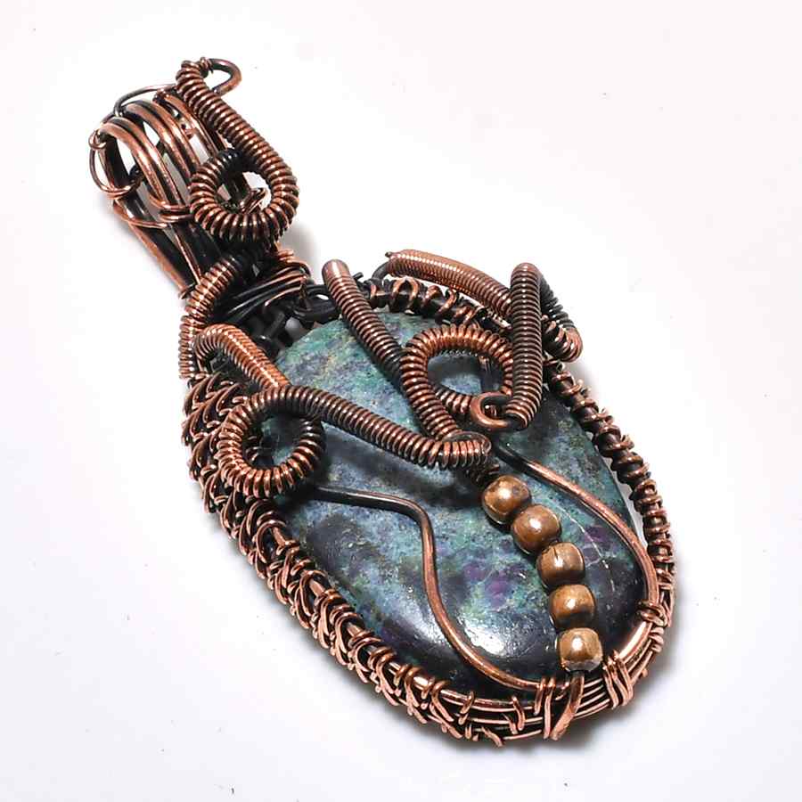 Eclectic Muse – Oxidized Copper Natural Stone Pendant