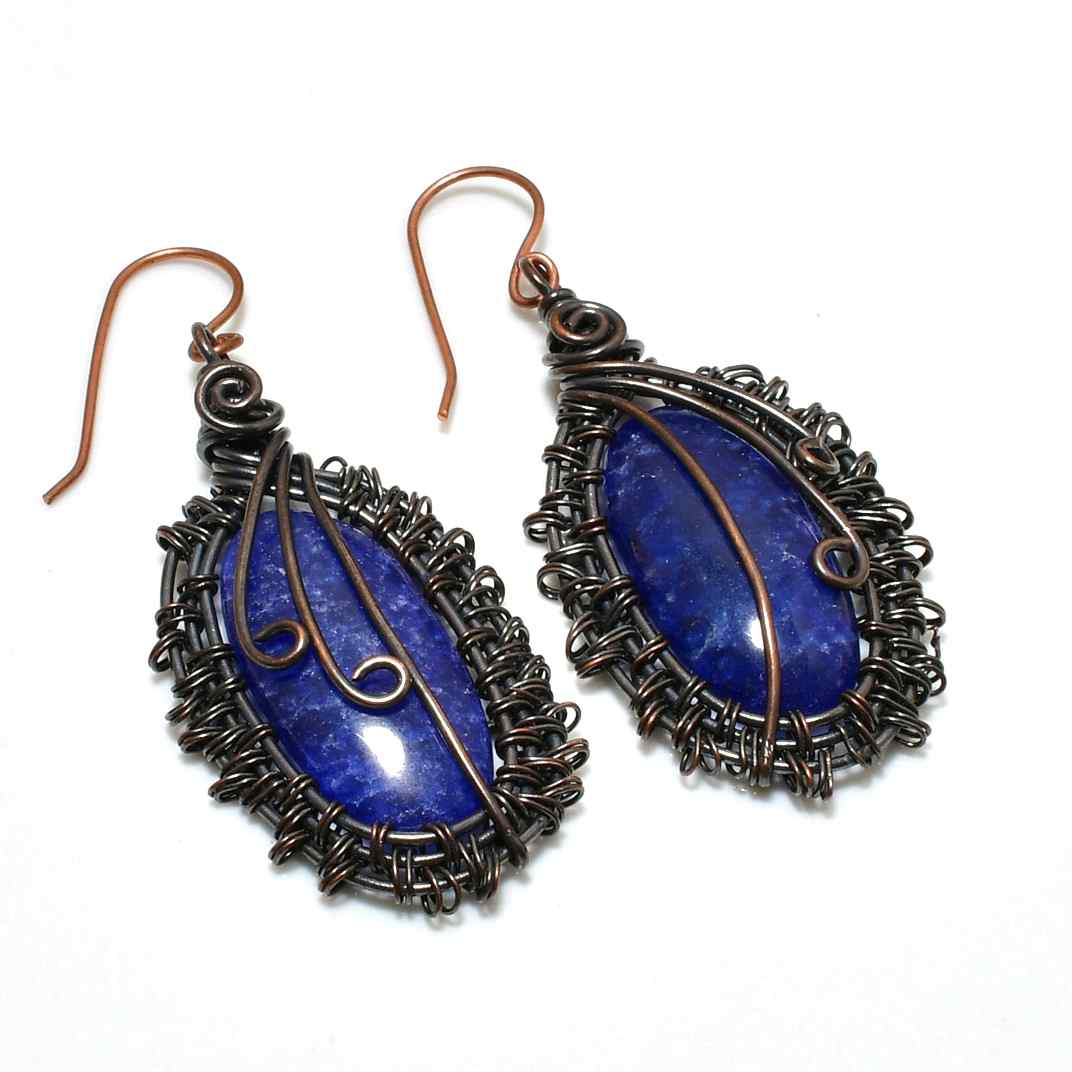 Mystic Midnight – Lapis Lazuli Copper Earrings