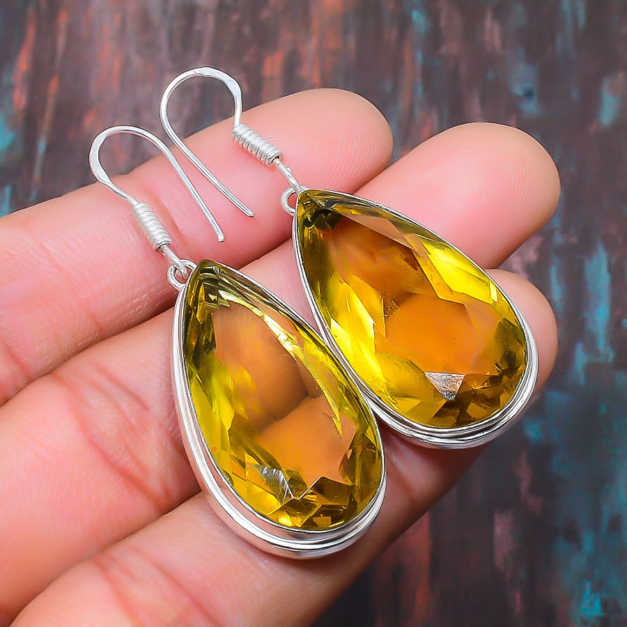 Golden Aura – Citrine Sterling Silver Earrings
