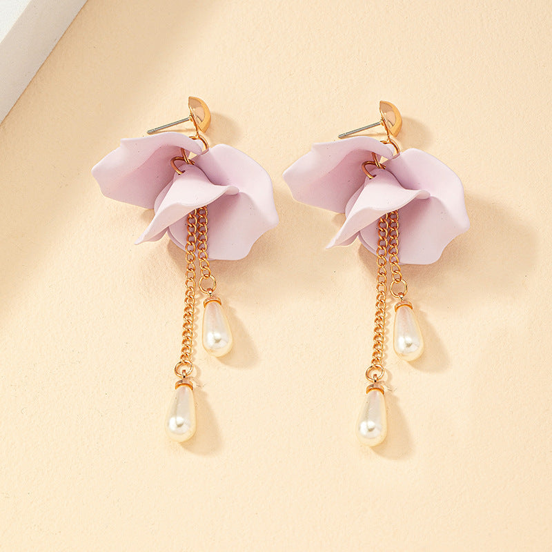 Sweet Lavender Petal Earrings