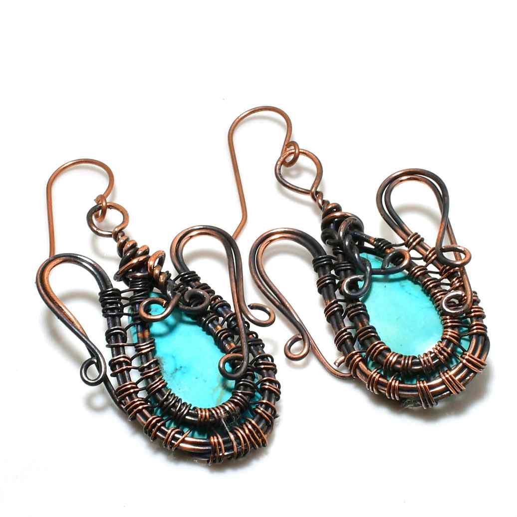 Gaia’s Grace – Turquoise Copper Earrings