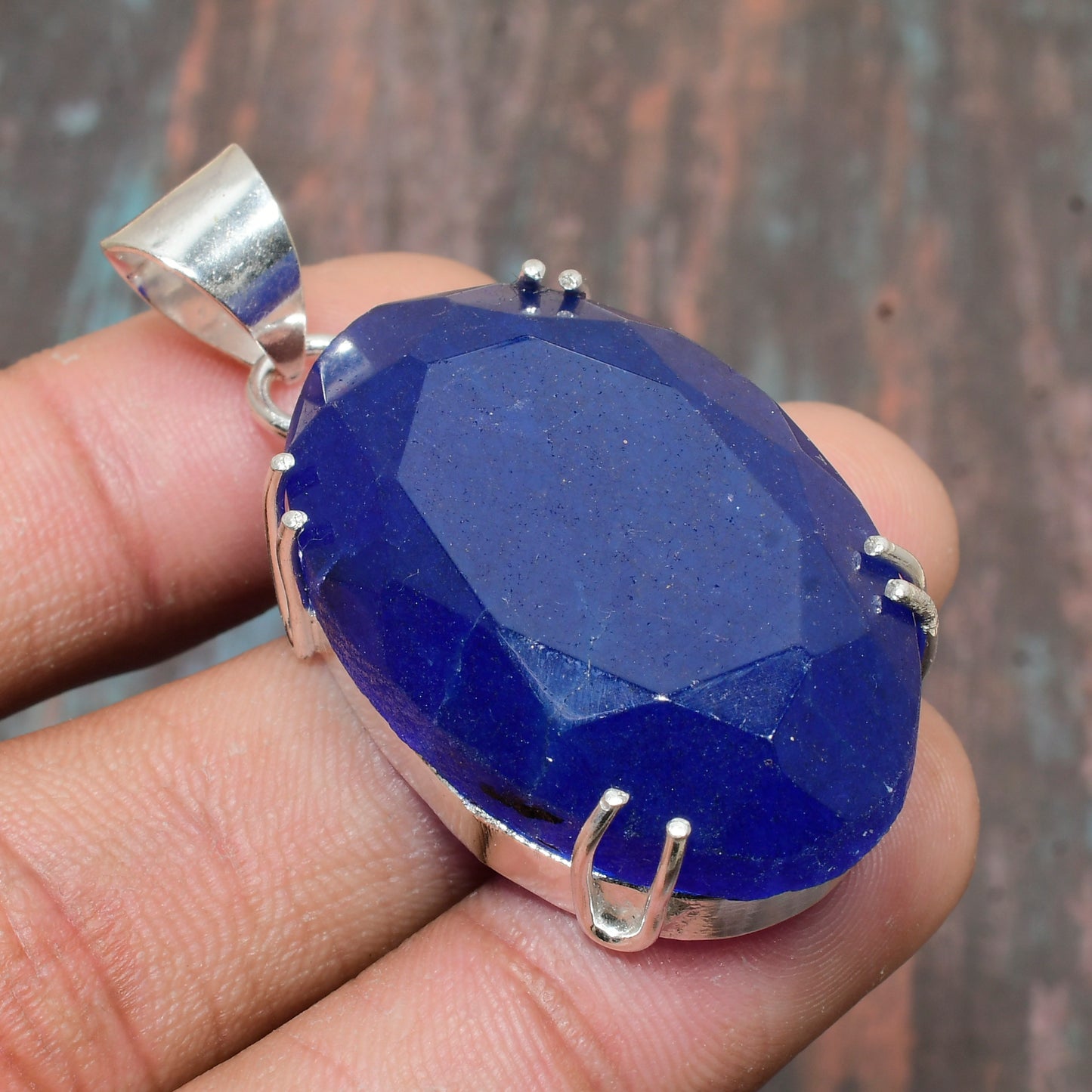 Azure Whisper – Lapis Lazuli Silver Pendant